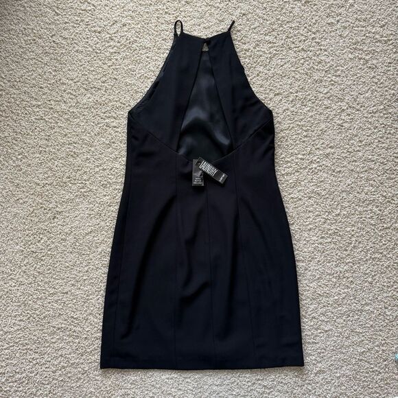 LAUNDRY BY SHELLI SEGAL NWT Black Halter Dress Cocktail Size 12 - Picture 2 of 8